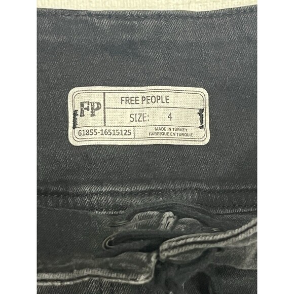 Free People Women's Skirt Mini Denim Black Lace Up Modern Femme Corset Size 4 - Picture 3 of 5